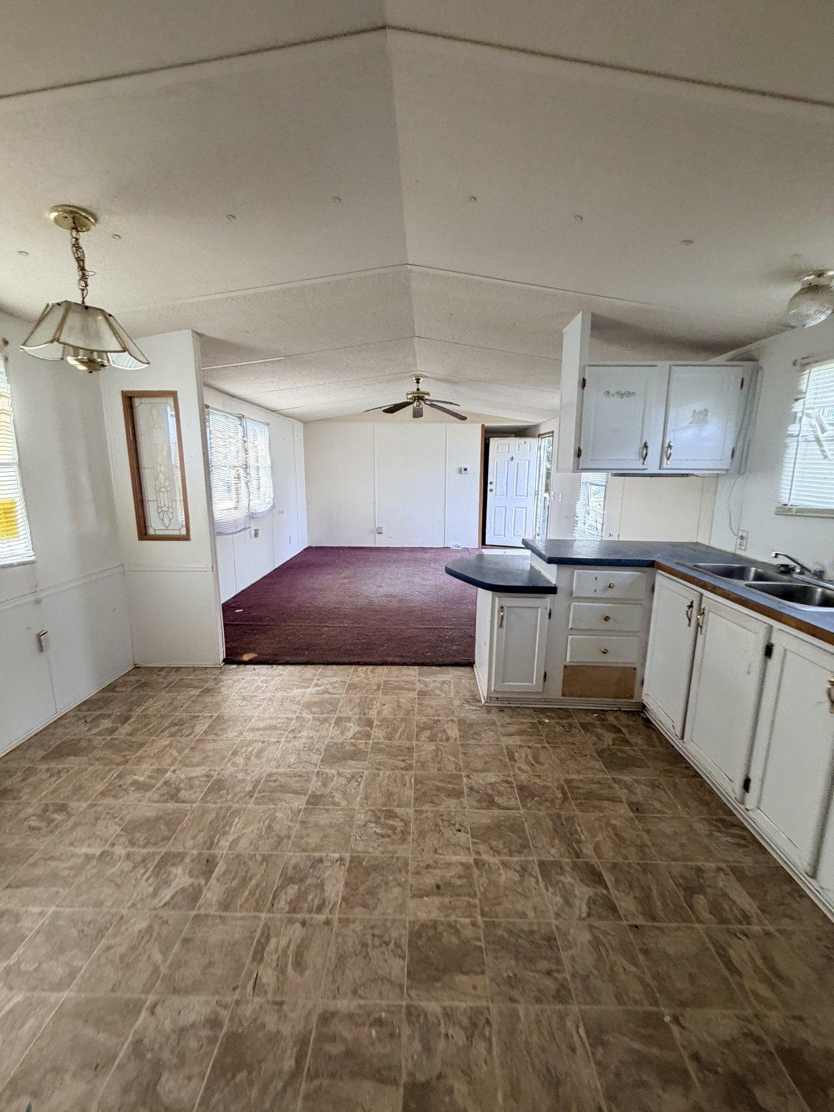 Open living and kitchen area