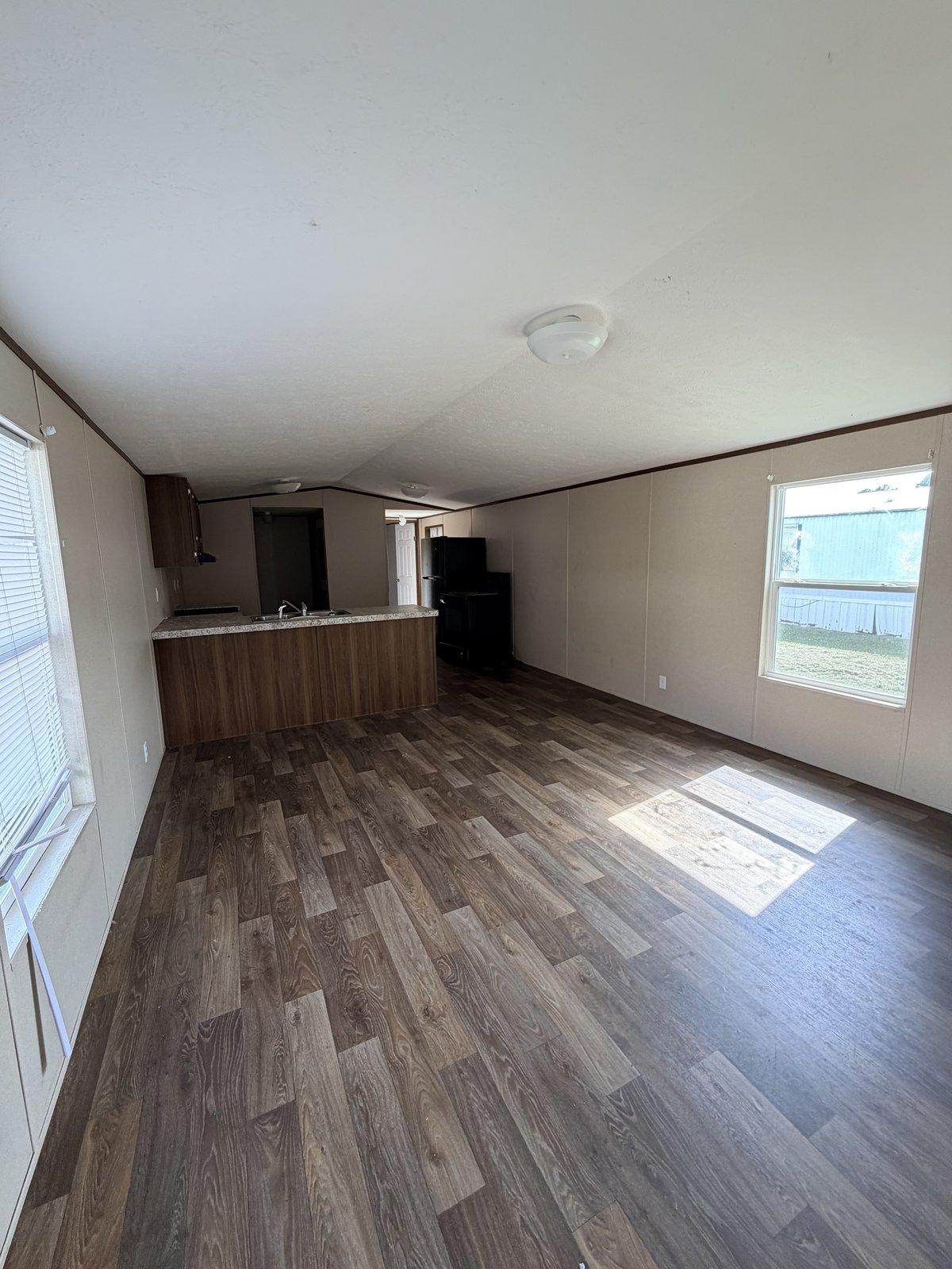 Open living and kitchen area