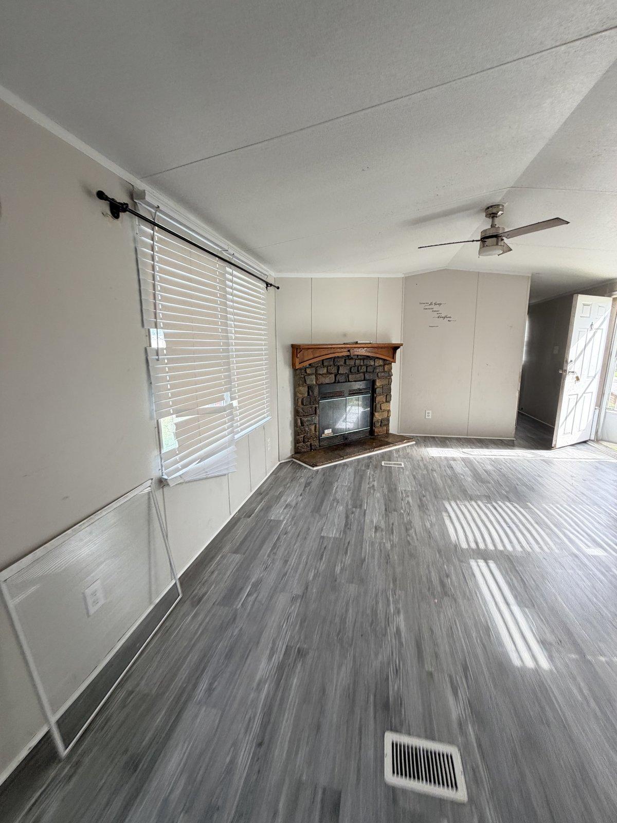 Living room with fireplace