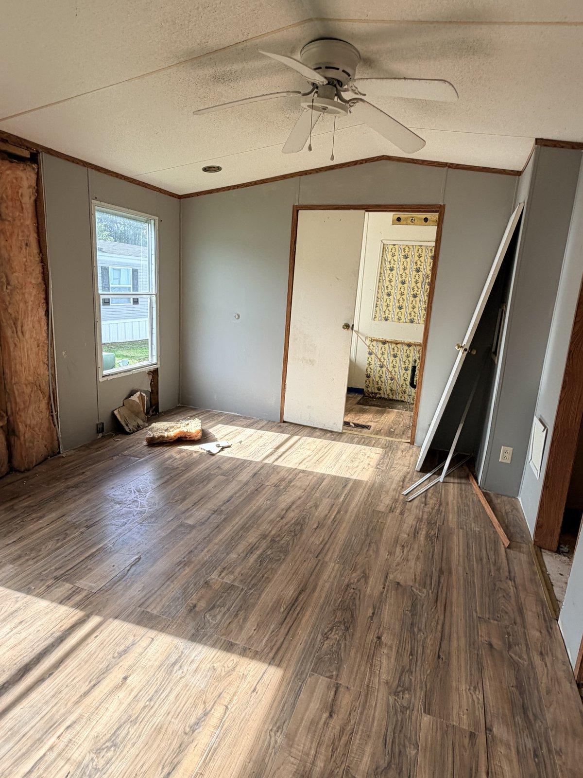 Bedroom with new flooring